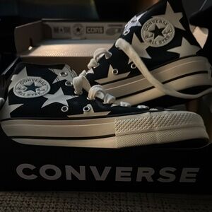 Converse Black and White Platform Sneakers Iconic Style